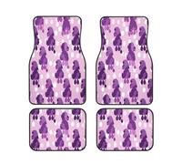 Purple Poodle Polka Dot Car Floor Mats Set Of 4,Front Rear Carpets Mats