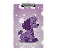 Purple Poodle Polka Dot Clipboard Retractable Hanging Tab Clip Board Plastic Clipboard Nursing Clipboards Nurse, Doctor, Cute Design for Standard Size 12.5 X 8.5Inch