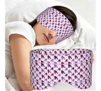 Purple Poodle Polka Dot Print Sleeping Mask Reversible Full Face Coverage Travel Eye Shield
