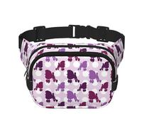 purple Poodle Polka Dot Print Trendy pack crossbod Square Double Layer Waist Bag Travel and Workout Accessory, Black, One Size, Black, One Size