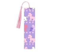 Purple Poodle Polka Dot Printed Metal Bookmarks M - Pink Lightweight Aluminium Book Marker for Books, Journals & Gifts, Ideal Book Lovers, Holiday Decor & Crafts