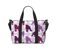 Purple Poodle Polka Dot Printed Travel Duffel Bag for Women Men - Weekend Overnight Bags with Adjustable Shoulder Strap and Handle