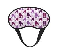 Purple Poodle Polka Dot Sleep Masks Silky Eye Cover Soft Satin Blindfold Elastic Strap Night Eye Shade for Women Men