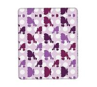 Purple Poodle Polka Dot Square Mouse Pad, Cloth With Rubberized Base, Standard Gaming Mousepad, Non-Slip Rubber Base