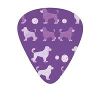 Purple Poodle Polka Dot Wzywhj Prints Abs Guitar Picks 12 Piece, Easy Grip Uke Picks For Your Bass, Ukulele, Acoustic Or Electric Guitar
