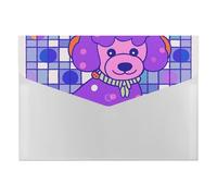 Purple Poodle Polka Dots File Folder 6-Pocket, Waterproof Accordion File Organizer with Snap Closure, Expanding Document Holder for Office, Home