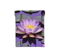 Purple Poodle Polka Dots Print Leather Coin Purse, Small Change Pouch Wallet,Squeeze Coin Purse Pouch For Men Women, Purple Lotus Flower, One Size, Fashion
