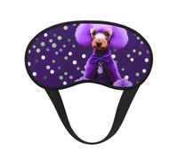 Purple Poodle Polka Dots Print Soft Comfortable Eye Mask for Sleeping Light Blocking Nap Travel Camping Night Rest