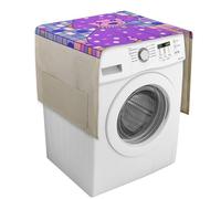 Purple Poodle Polka Dots Washing Machine Cover with Storage Pockets, Dust-Proof Washer And Dryer Top Protector Covers, Durable Fridge Dust Cover for Kitchen Appliances