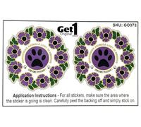 Purple Poppy and Wreath Car Sticker - Honouring Animals Lost at War (Small (You get 2 Small Stickers))