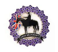 Purple Poppy Badge Pins Animal Dog Horse Pet Lest We Forget Remembrance Day Brooch Union Jack Flag