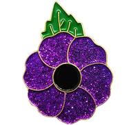 Purple Poppy Pin Badge Brooch Animals Remembrance War WW1