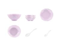 Purple Porcelain Dinnerware Set Dish Set Tableware Set with Plates Bowls Spoons Service for 4 6 8 10 12 Microwave Safe Dishwasher Safe Plates Bowls Spoons Dinner Plates Kitchen Gift