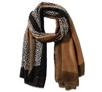 Purple Possum® Animal Print Scarf Ladies Brown Black Wrap Leopard Print Gold Sparkly Shawl Womens Cotton Blend Scarf (Brown)