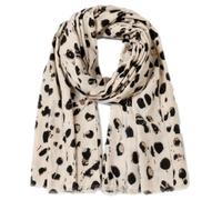 Purple Possum® Beige Scarf Leopard Print Style Pattern Lightweight Wool Blend Wrap Womens Shawl