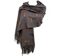 Purple Possum® Dachshund Scarf Ladies Sausage Dogs Dog Print Grey Wrap Womens Large Shawl Pashmina Blanket Wrap