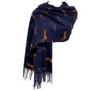 Purple Possum® Dachshund Scarf Ladies Sausage Dogs Dog Print Navy Wrap Womens Large Dark Blue Shawl Pashmina Blanket Wrap