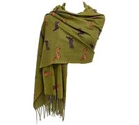 Purple Possum® Dachshund Scarf Ladies Sausage Dogs Dog Print Wrap Womens Large Green Shawl Pashmina Blanket Wrap