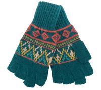 Purple Possum® Fingerless Gloves Ladies Green Teal Knitted Wool Angora Winter Warm Cosy Pink Yellow Red Patterned Womens Gloves