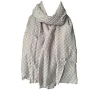 Purple Possum® Grey Floral Scarf White Daisy Flowers Womens Flower Lightweight Wrap