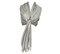 Purple Possum® Grey Pashmina Wrap Ladies Pewter Fair Trade Shawl Large Plain Scarf Wedding Prom Accessories