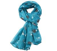 Purple Possum ® Hedgehog Scarf Ladies Hedgehogs Wrap Womens Lightweight Shawl (Blue)