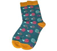 Purple Possum® Hedgehog Socks Ladies Teal Mustard Pink Hedgehogs Girls Cute Cotton Bamboo Size 4-7