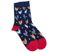 Purple Possum® Hen Socks Ladies Hens Bamboo Cotton Blend Navy Blue Red Chicken Women's Size 4-7