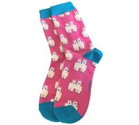 Purple Possum® Llama Socks Cute Llamas Pink Blue Bamboo Cotton Blend Fun Womens UK Shoe Size 3-7 Gift Idea