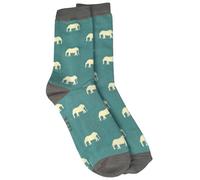 Purple Possum® Mens Socks Novelty Elephants Fun Bamboo Cotton Blend Elephant Print UK Shoe Size 8-12 Gift Idea (Green)