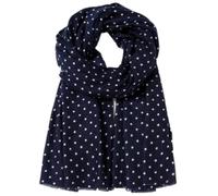 Purple Possum® Navy Polka Dot Scarf Dark Blue White Spotted Wrap Ladies Womens Wool Blend Spotty Shawl