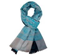 Purple Possum® Pashmina Wrap Ladies Oversized Scarf Floral Pattern Shawl Womens Wedding Prom Scarves (Turquoise Blue)