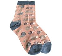 Purple Possum® Pink Hedgehog Socks Ladies Cute Blue Grey Hedgehogs Print Bamboo Cotton Blend Womens UK Shoe Size 4-7