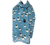 Purple Possum® Sheep Scarf Ladies 100% Cotton Fair Trade Shawl Blue Mint Green Wrap (Blue)