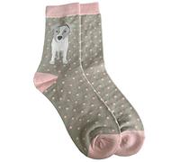 Purple Possum® Socks Jack Russell Dog Ladies Green Bamboo Cotton Dogs Pink Polka Dot Size 4-7