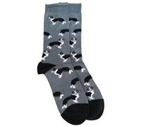 Purple Possum UK® Border collie Dog Socks Sheep Dogs Pattern Bamboo Cotton Blend Grey Socks Gift Idea Women's Size 4 to 7