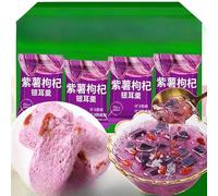 Purple potato and date tremella soup,healthy and nutritious breakfast porridge,vegetarian soup,vegan,delicious snack gifts,coarse grain meal replacement dessert (Purple sweet potato flavor,30 packs)