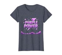 Purple Power: Energetic Boys' Superhero Statement T-Shirt, Women, Heather Blue, L