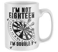 Purple Print House 18th Birthday Darts Mug, Funny 18 Year Old Coffee Cup, Dart Player Bday Gift for Eighteen Year Old, Present For Son Double 9 Tea Mug, One Size, White