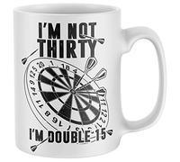 Purple Print House 30th Birthday Darts Mug, Funny 30 Year Old Coffee Cup, Dart Player Bday Gift for Thirty Year Old, Present For Dad Double 15 Tea Mug, One Size, White
