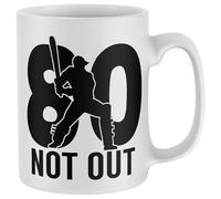 Purple Print House 80 Not Out Birthday Mug Funny Eighty Cricket Gift For Grandad Eightieth Coffee Cup 80th Birthday