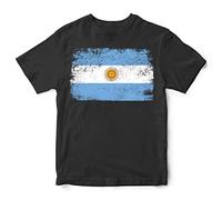 Purple Print House Argentina Kids T Shirt Football Soccer Shirts for Boys Girls Argentinian, 7-8 Years, Black