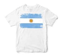 Purple Print House Argentina Kids T Shirt Football Soccer Shirts for Boys Girls Argentinian, 7-8 Years, White
