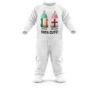 Purple Print House Baby 50% Irish 50% English 100% Cute Romper Suit - Funny Birthday Cute St Patricks Day Football Rugby Gifts for Baby - Ireland England Flag Romper, White, 0-3 Months