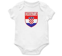 Purple Print House Baby Boys Croatia Flag Badge Retro Babygrow - Football Country European 2021 Supporters Gifts for Baby - 2020 Croatian Tournament Footy Soccer Top, 0-3 Months, White