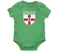 Purple Print House Baby Boys Northern Ireland Flag Badge Retro Babygrow - Football Country European 2021 Supporters Gifts for Baby - 2020 Irish Tournament Footy Soccer Top, 6-12 Months, Irish