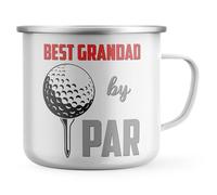 Purple Print House Best Grandad by Par Enamel Mug Men Funny Golfing Tea Coffee Metal Cup Golfer