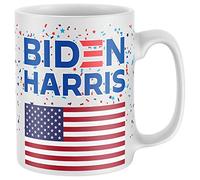 Purple Print House Biden Harris Mug, Joe Biden Kamala Harris Coffee Cup 11oz Election 46th President Democrat USA Birthday Gifts Novelty Mugs, White, One Size
