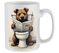 Purple Print House Border Terrier Toilet Mug Funny Bathroom Humour Tea Coffee Cup Mens Womens Christmas Stocking Filler Gift