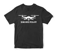 Purple Print House Boys Drone Pilot T Shirt - Funny Drone Gift Idea for Son - Drones Birthday Present, 9-11 Years, Black